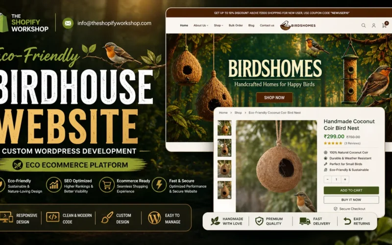 Eco-Friendly Birdhouse Website | Custom WooCommerce Development