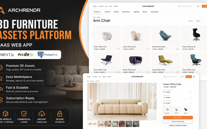 Archblendr – SaaS Platform for 3D Furniture Assets