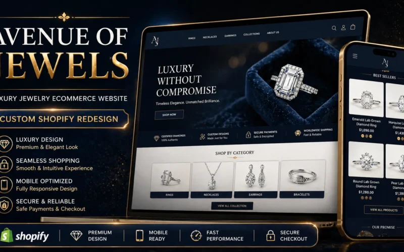 Avenue of Jewels – Luxury Jewelry Shopify eCommerce Website