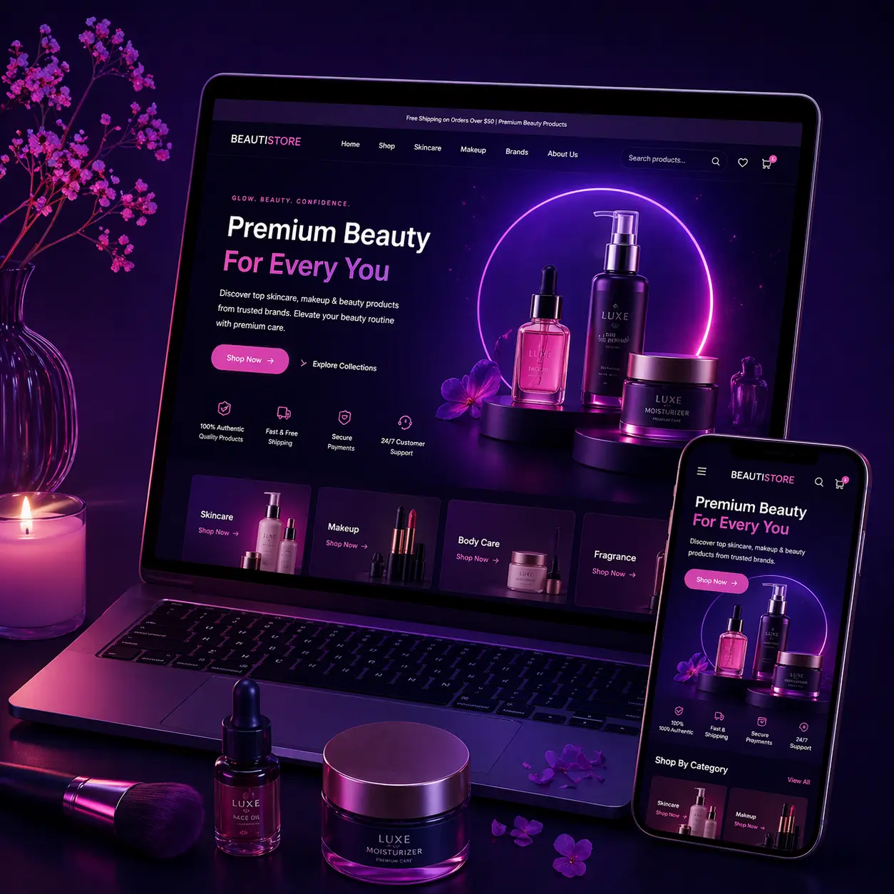 Beauty Skincare Shopify Website Design by The Shopify Workshop