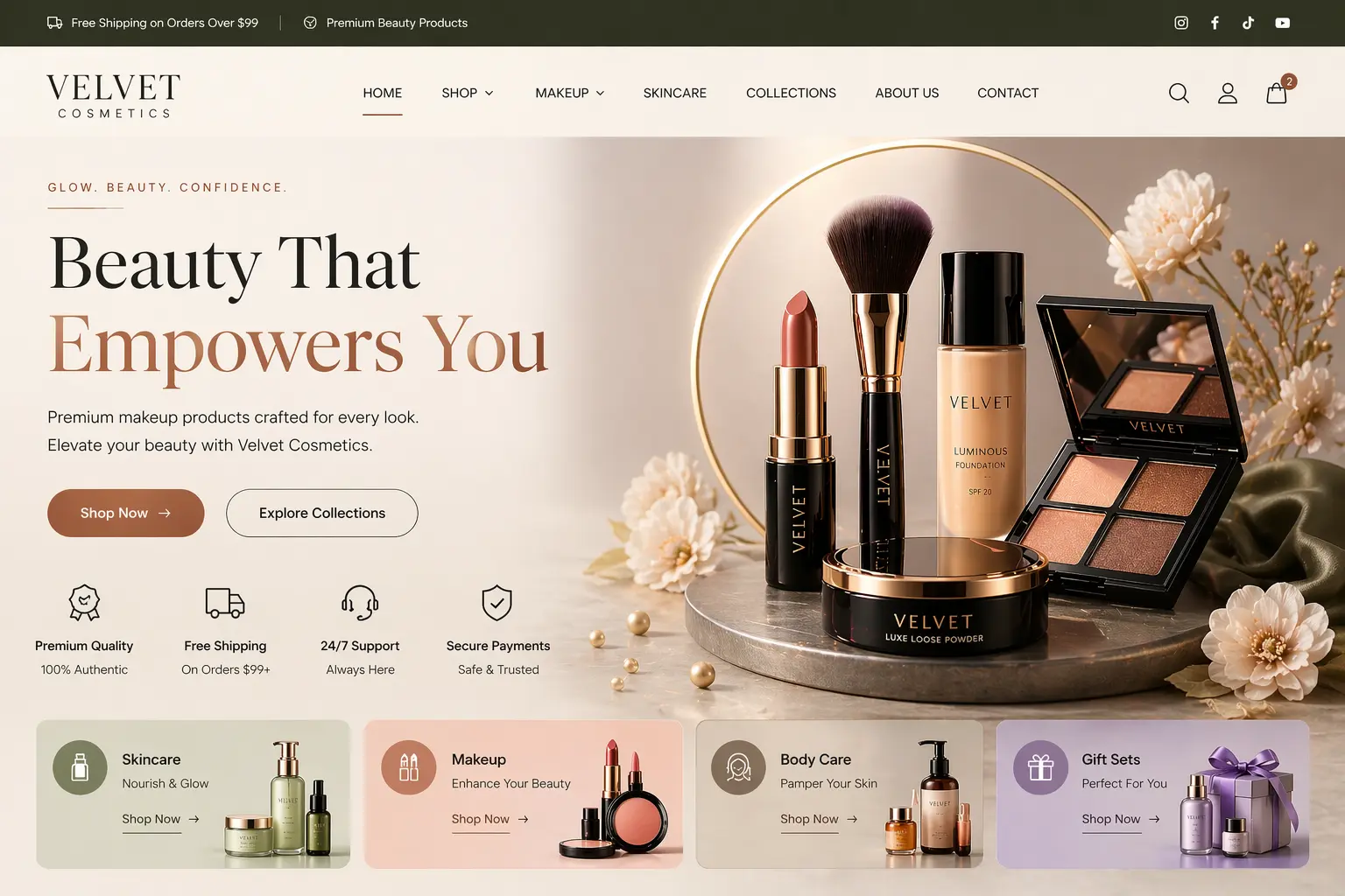 Cosmetics Shopify Store Setup