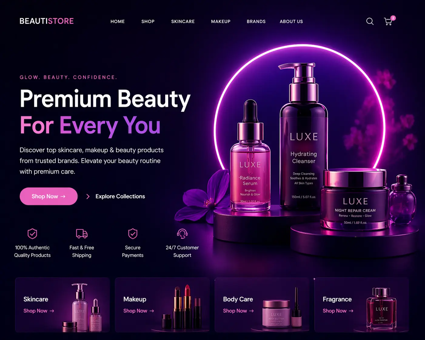 Luxury Skincare Shopify Store Design