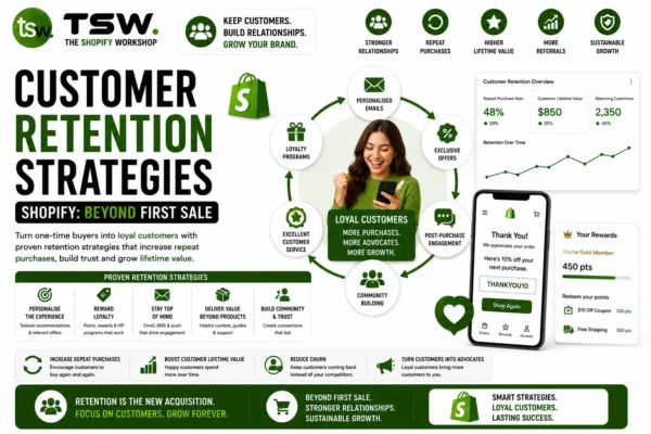 Shopify customer retention strategies helping ecommerce brands increase repeat purchases, customer loyalty and lifetime value beyond the first sale