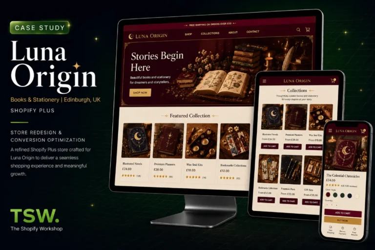 Luna Origin — Books & Stationery Store Store Redesign